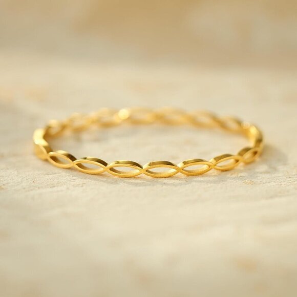 Gold Bangle Bracelets for Women, Wife, Christmas Gifts for Women Jewelry - Picture 6 of 8